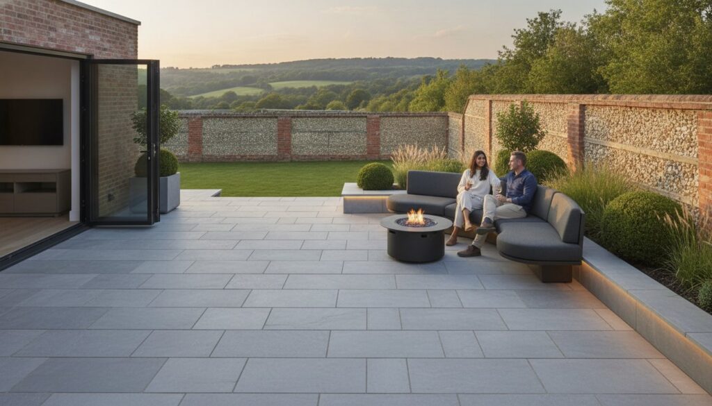 Modern Stone Patio Ideas and Inspiration for Buckinghamshire Gardens